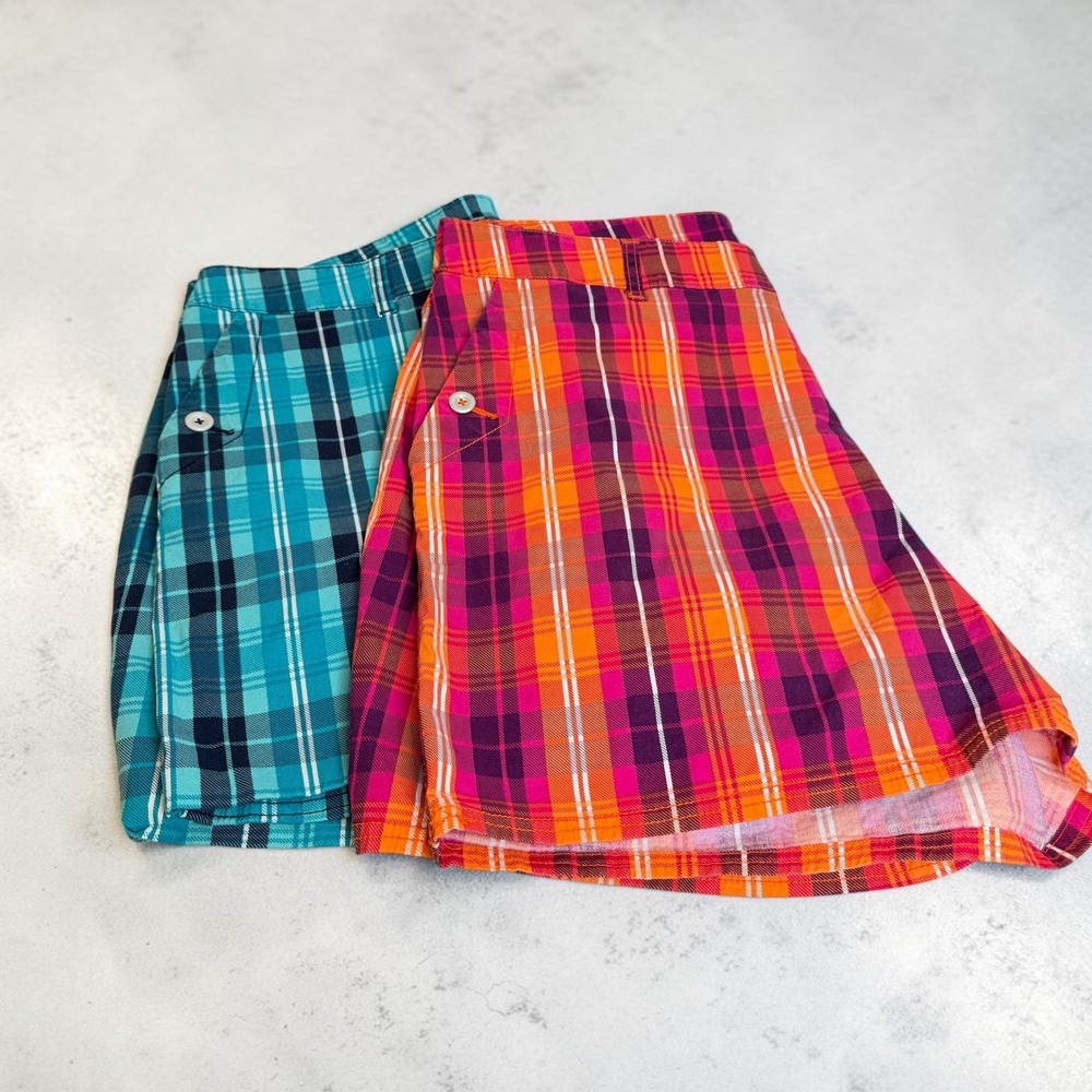 Lane Bryant Plaid Shorts Women Multi Color Stretch Casual Preppy Size 18 Bundle